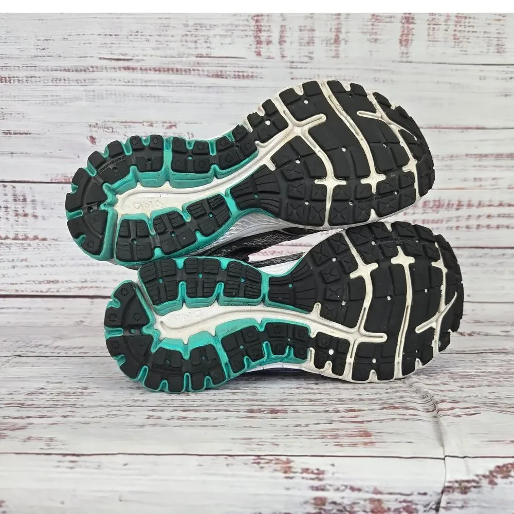 Brooks Womens Ghost 7 Running Shoes Size 7.5 Gray Teal Athleisure Walking Sport